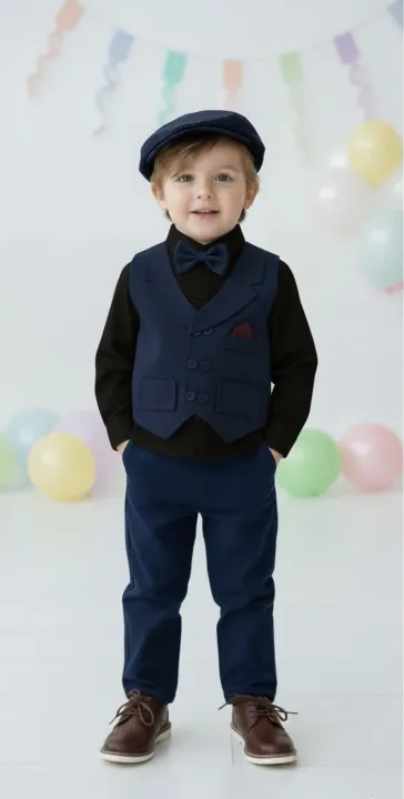 MOST%20DEMANDING%20Royal%20blue%205pcs%20party%20dress%20for%206%20month%20to%207%20years%20kids%20with%20full%20sleeves%20shirt%20,%20full%20pant%20,%20vest%20and%20bow%20tie%20and%20cap%20-%20Image%202