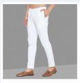 Stylish White Color Narrow Pant Pajama For Men. 