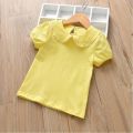Summer School Girls T-shirts Short Sleeve Cotton T shirt Baby Toddler Girl White Blouse Shirt Kids Tops Children Clothes JW7967. 