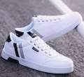 Lightweight Comfort - White Color Sneakers For Men With High-Quality Fabrics and Rubber Sole - Comfortable Fashion.