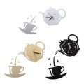 Modern minimalist art acrylic diy teapot cup wall clock living room restaurant net red mute clock wall clock. 
