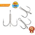 High Carbon Steel Fishing Hook  1 pc .Fishhooks Durable Treble Hooks with barb strong stiff hooks 1pc. 