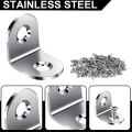 50Piece Stainless Steel Right Angle Brackets 90 Degree Bracket L Brackets Corner Brace.