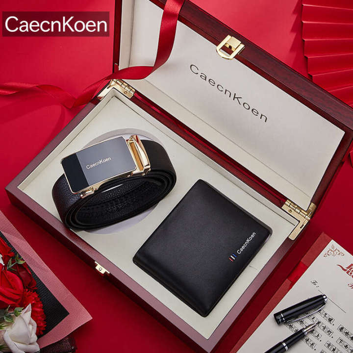 CaecnKoen%20Men's%20Genuine%20Leather%20Belt%20Short%20Wallet%20Set%20Top%20layer%20Cowhide%20Pants%20with%20Light%20Luxury%20Gift%20for%20Father%20-%20Image%202