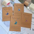 Bohemian Trendy Butterfly Necklace Thin Chain Cute Colorful Pendant Necklace Niche Design Charm Clavicle Necklace for Women Girls Jewelry Gift. 