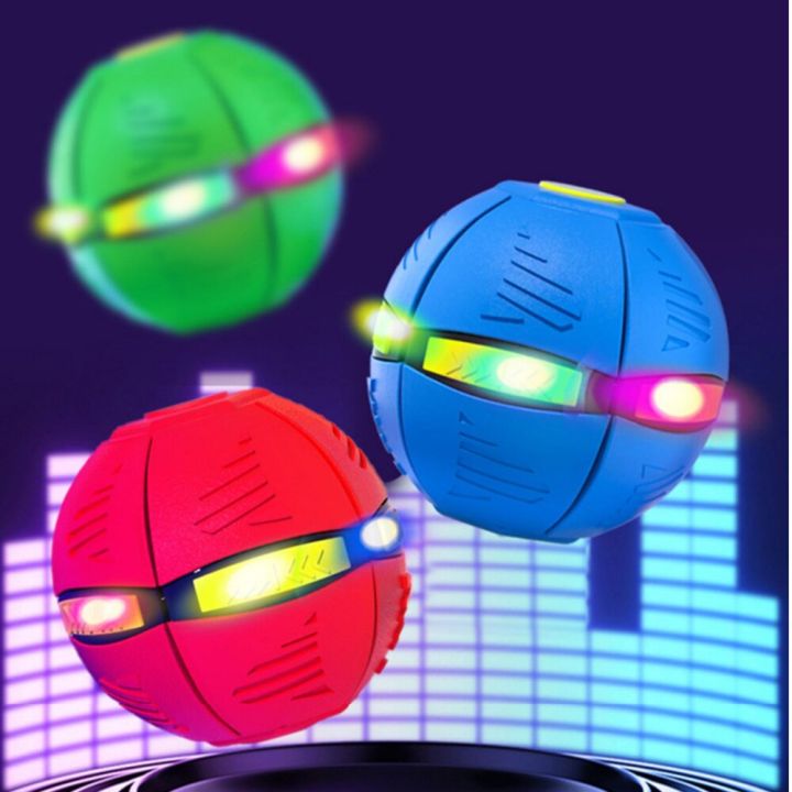 Flying UFO Flat Throw Disc Ball with LED Light Children Boys Girls Outdoor Sports Garden Beach Ball Throwing Game Toy Disc Balls