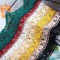 Water Soluble Hollow-out Wide Yellow Lace Edge Lace Handmade Skirt. 