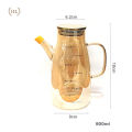 100ml and 800ml 400 DEGREE HEAT RESISTANT Oil Tank | Glass jar with stopper for oil - vinegar - soy sauce - fish sauce | GOLD POTTER WITH Stainless steel lid.