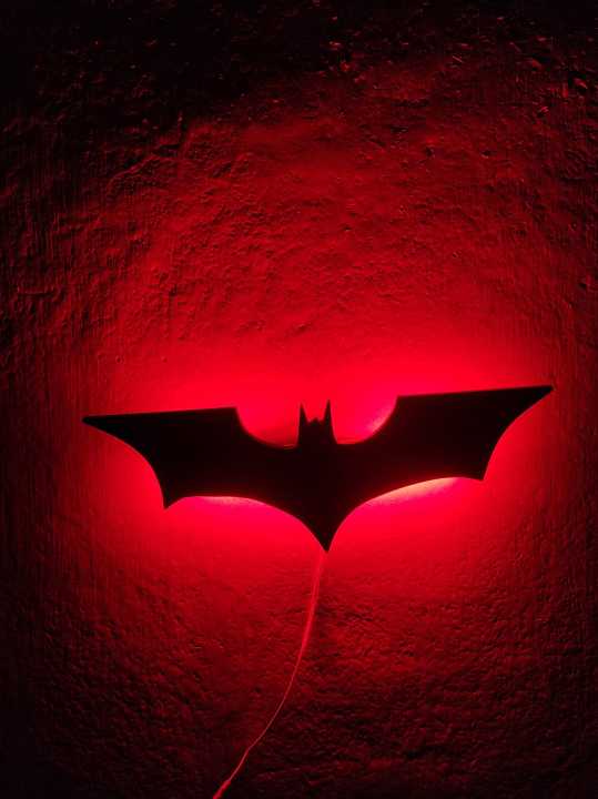 batman logo wall light rgb system - Black