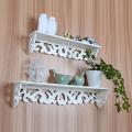 LALA 1pcs M White Wooden Carved Wall Shelf Display Hanging Rack Storage Rack Home Decor. 