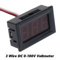 DC 0-100V 0.56″ Inch Digital Display Voltmeter Panel Mount Home Use Voltage Display 3 Wire Digital AC Voltmeter Voltage Meter RED Display 100V Digital Voltage Meter Tester Measuring & Levelling.