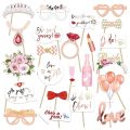 Wedding Photo Props Rose Gold,23 Pcs Hen Photo Booth Props. 