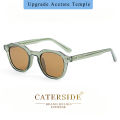 Caterside Retro Polarized Sunglasses Men Square New Upgrade Acetate Temple Sun Glasses Women Driving Sport High Quality Case.