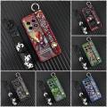 Shockproof Ring Phone Case For OnePlus Ace3/1+12R Silicone Back Cover Lanyard Waterproof Fashion Design Wristband Cute.