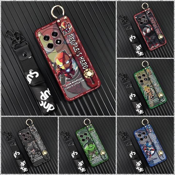 Shockproof Ring Phone Case For OnePlus Ace3/1+12R Silicone Back Cover Lanyard Waterproof Fashion Design Wristband Cute