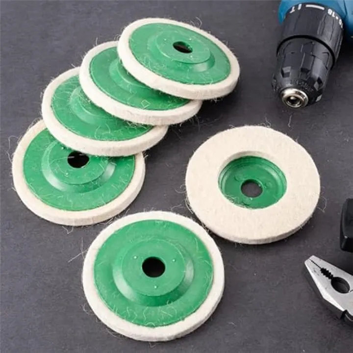 18%20Pack%20Wool%20Felt%20Disc%20Wheel%20for%20100%20Angle%20Grinder,%20Buffing%20Polishing%20Buffer%20Bore%20Dia%20Green%20-%20Image%204