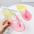 Two-Color Summer Women Flip-Flops New Fashion Gradient Sandals Home Outdoor PVC Portable Breathable Beach Shoes.