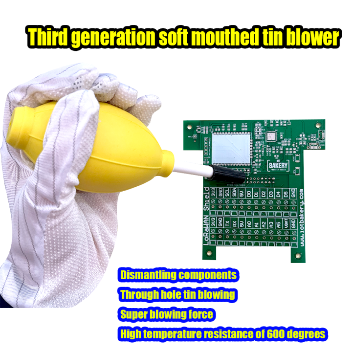 Solder Blower Strong Circuit Board Disassembly and Soldering Through Hole Tin Removal Slag Anti scalding and High Temperature Resistant Silicone Soft Mouth Needle Solder Blowing Ball