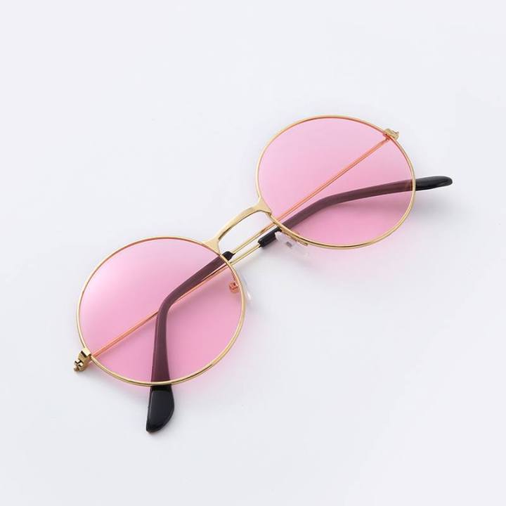 Aesthetic Pink Lens Eyewear Statement Round Sunglasses for Streetwear & Casual Fashion