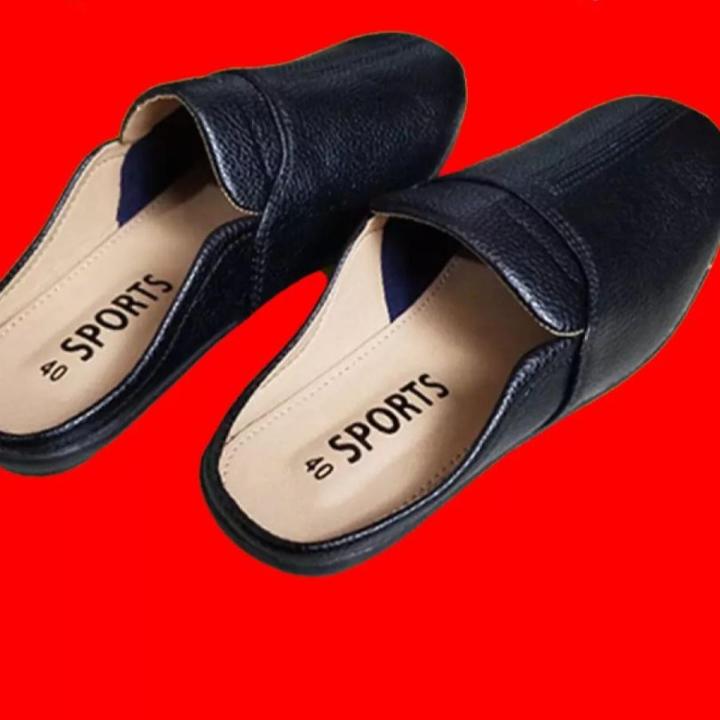 Glossy Loafers Shoes For Man Fashionable Half Loafers With Soft Leather Fabrics And Rubber Sool - Lofar