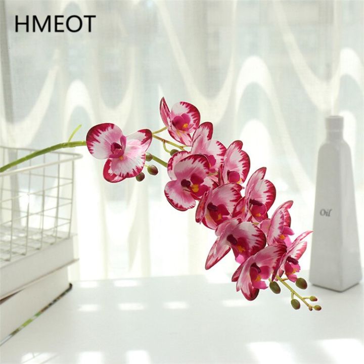 Large 3D 11/7 Heads Pvc Artificial Flower Orchid Phalaenopsis Potted Plants Landscaping Wedding Floral Arrangement Home Decor