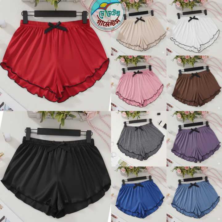 Women Smooth Silk Regular Fit Short Pants