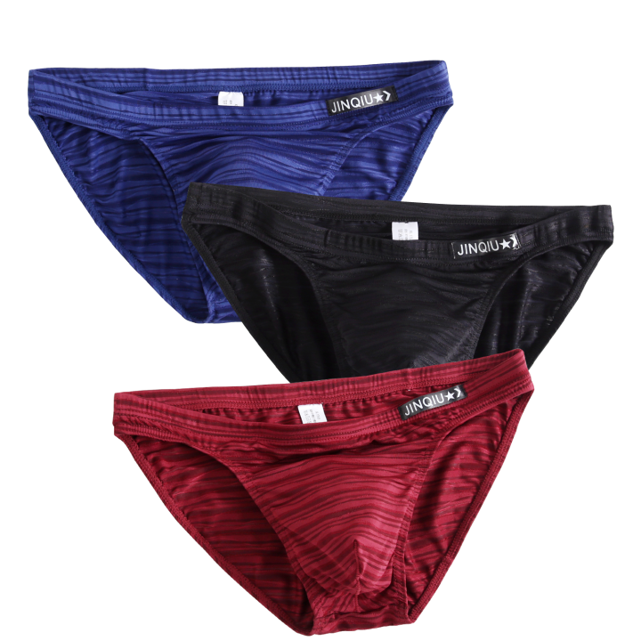 【Upgrade Your Style】 3 PCS Mens briefs Men's Underwear Male Solid Briefs Underpants for Men ice silk Soft Mens Panty hombre