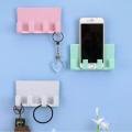 Mobile charger stand Mobile Phone Holders Phone Charger Wall Mounted 4 Hooks Storage Hanger Rack Bathroom Hanging Holder Mobile charger stand walls - Phone Stand - Mobile Stand. 