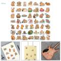 50Pcs Cartoon Capybara Sticker Small Cute Animal Stickers for Card Cups Wall.