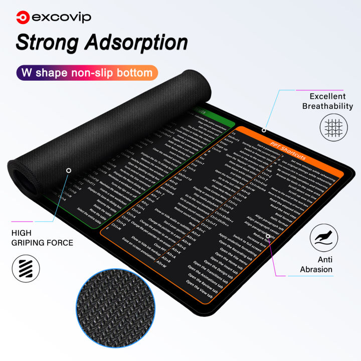 Mouse%20Pad%20Word%20Cushion%20Large%20Extension%20EXCO%20Office%20Shortcut%20Mouse%20Excel%20Powerpoint%20Piece%20Game%20Table%20Keyboard%20Stitched%20edges%20-%20Image%202