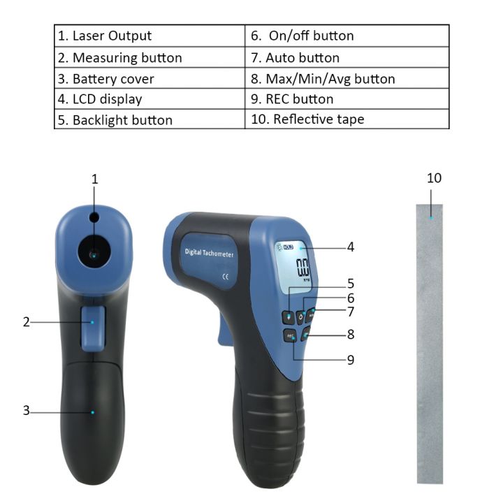KOGEEK%20Handheld%20Digital%20LCD%20Photo%20Tachometer%20Laser%20Non-Contact%20Tach%20Range%202.5-99999RPM%20Motor%20Speed%20Meter%20with%201pc%20Reflective%20Tape%20-%20Image%206