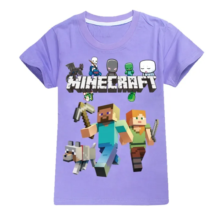 Minecraft%20Boys%20and%20Girls%20Short%20Sleeve%20T%20T-shirt%20844%20Cartoon%20Animation%20Children's%20Clothing%20-%20Image%205