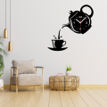 Ketly Design Teapot Decoration Wall Clock wooden Wall Decoration Clock Living Room Dining Room Tea House Leisure Black Wall Clock ( size - 12 inch ) by Doob Cart.