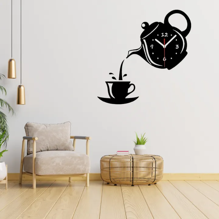 Ketly%20Design%20%20Teapot%20Decoration%20Wall%20Clock%20wooden%20Wall%20Decoration%20Clock%20Living%20Room%20Dining%20Room%20Tea%20House%20Leisure%20Black%20Wall%20Clock%20(%20size%20-%2012%20inch%20)%20by%20Doob%20Cart%20-%20Image%206
