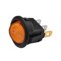 12v DC Round Rocker Switch with Orange Light Illumination. 