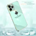 Hontinga for Realme C33 Back Cover Luxury 6D Plating Maple Leaf Side Pattern Case Soft Silicone Square Phone Cases. 