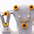 4 Pieces of Sunflower Necklace Set for Women. 