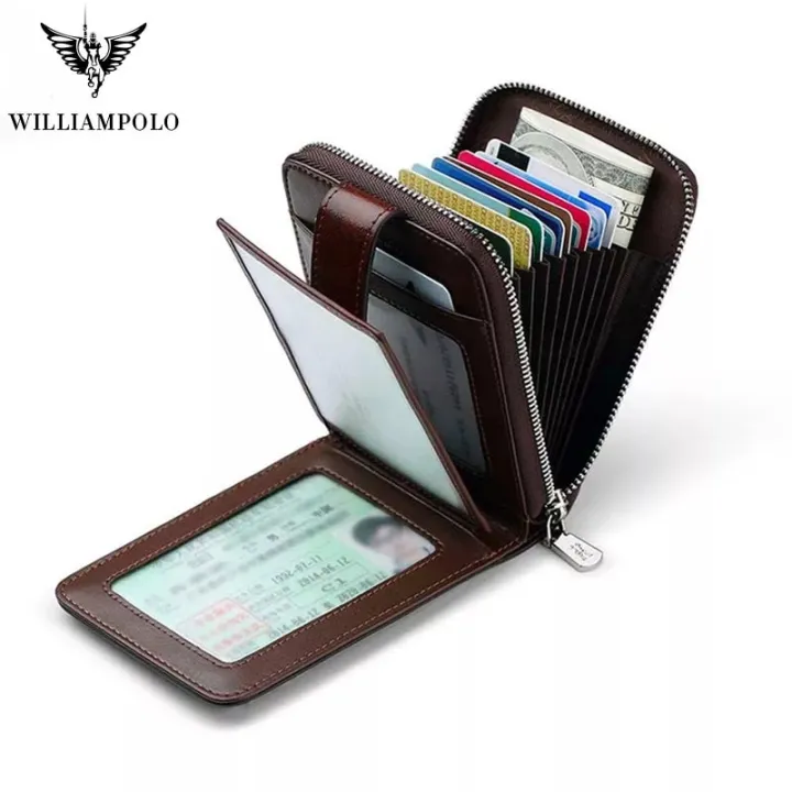Men Smart Wallet Rfid Leather Card Holder Vintage Coin Pocket | Daraz ...