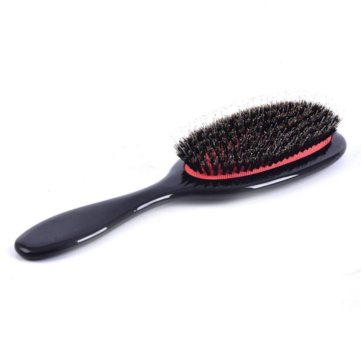 Natural Boar Bristle Oval Anti-static Paddle Comb Scalp Massage Comb Hair Brush