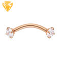 【Eco-friendly】 Eyebrow Ring Cubic Zirconia Wear-resistant Steel Body Piercing Jewelry Barbell for Women. 
