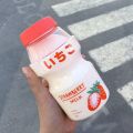 450ml Yogurt Plastic Cute Water Bottle With Straps Carton Kawaii Tour Fruit Drinking Yakult Shape Milk Portable Kids/Girl/Adult.