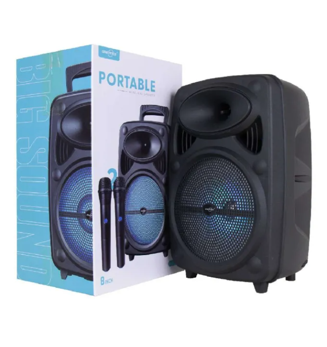 GTS%202385%20Portable%20Rechargeable%208%20inch%20Wireless%20Speaker%20With%202%20Wireless%20Microphone%20Karaoke%20-%20Image%202