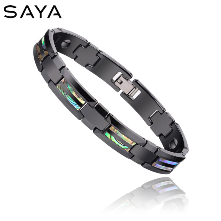 Black%20Ceramic%20Bracelets%20Scratch%20Proof%20Inlay%20Deep%20Sea%20Shell%20and%20Magnetic%20Stone%20for%20Men%20Jewelry,%20-%20Image%202