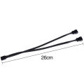 4 Pack PWM Fan Splitter Cable Y Splitter Computer PC Fan Power Cable 4 Pin 1 to 2 Converter, Black Sleeved Braided. 