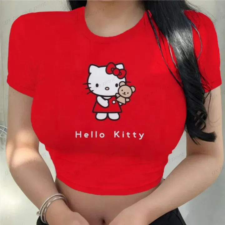 Women's%20Shirt%20Y2k%20Aesthetic%20T%20Shirt%20Streetwear%20Cartoon%20Print%20Short%20Sleeve%20Crop%20Top%20T%20Shirt%20Harajuku%20Clothing%20Top%20Hello%20Kitty%20-%20Image%202