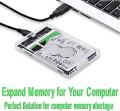 Transparent USB 3.0 2.5inch SATA HDD ,SSD External Enclosure Mobile Hard Disk Drive Box Case. 