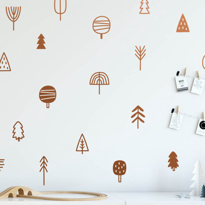 Cute%20Woodland%20Pine%20Tree%20Wall%20Decals%20Nursery%20Art%20Decor%20Forest%20Vinyl%20Wall%20Stickers%20Kids%20Bedroom%20Natural%20Decoration%20-%20Image%202