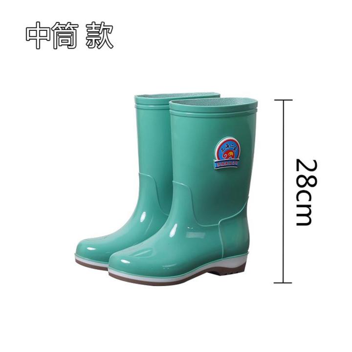 Four Seasons Rain Boots Women Long and Mid-Calf Length Rain Boots Non-Slip plus Velvet Detachable Warm Waterproof Fashion Ladies Rubber Shoes Rain Shoes Winter