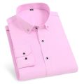 High Quality Men's Long Sleeve Shirt Dress Casual Solid Color Routine Fit Design Business Male Social Shirts White Blue Black. 