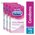 Durex Value Pack Extra Ribbed Condoms - 30 Pcs Pack - Condom. 
